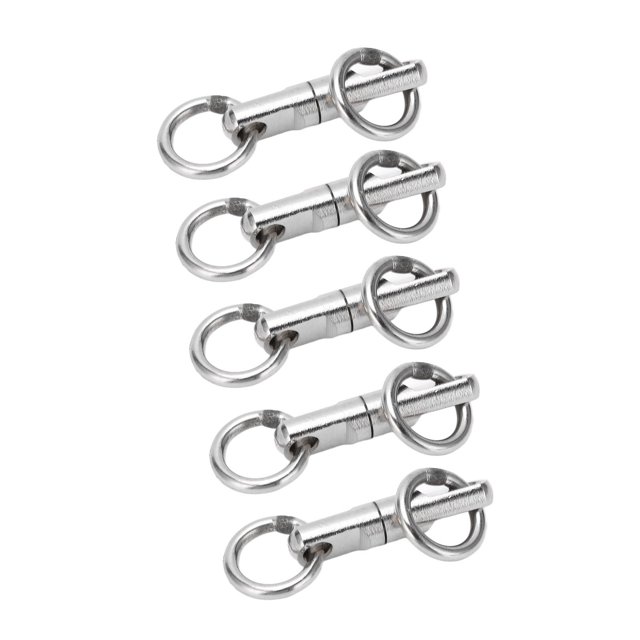 Connecteur de Crochet de Pivots de Pêche 5pcs / Lot en Acier Inoxydable Type de Colonne Bague Roulement Pivotant Pivots de Pêche Connecteur de Crochet Accessoires de Pêche