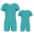 thumbnail image 6 of inhzoy Girls Boys Short Sleeves Ballet Dance Unitard Leotard Turquoise 12, 6 of 6