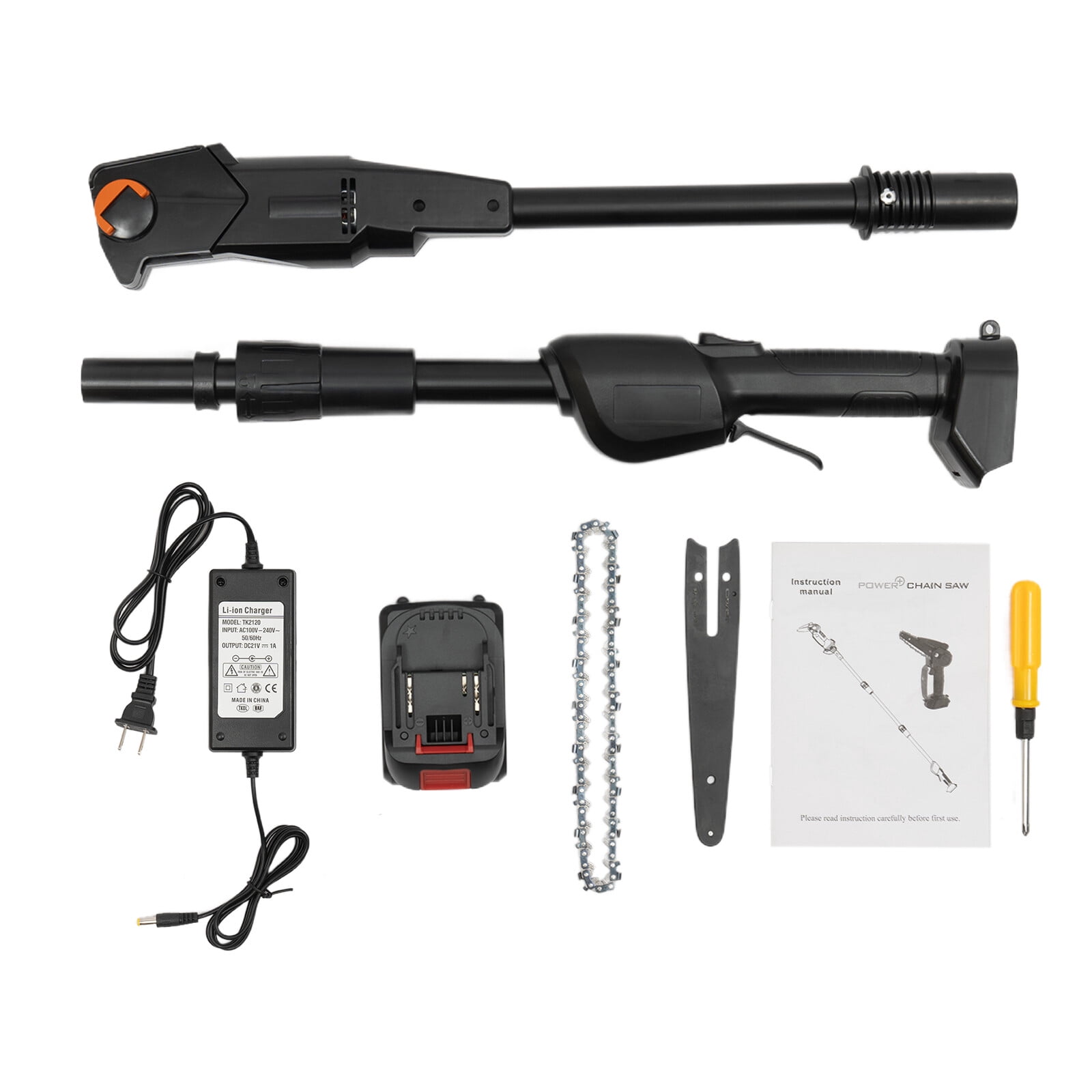 TFCFL Cordless Electric Pole Chain Saw Battery Powered Extendable Chainsaw Tree Pruner Wood Trimmer