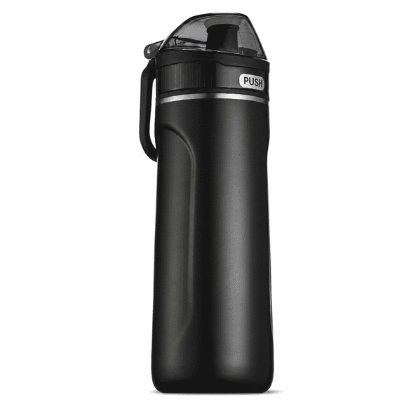 SipX 18 oz Insulated Water Bottle with Straw Lid, Stainless Steel, Leakproof, Black