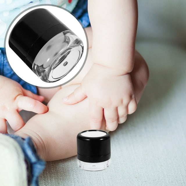 TABLZONE Pots Échantillons avec Couvercles Portables Ronds en Plastique Noir 1Ensemble pour Parents