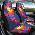 thumbnail image 4 of XYZCANDO Car Seat Covers Retro Synthwave Tropical Sunset 2pc Car Front Seat Cover Set Thick Van SUV Truck Waterproof Easy to Install Car Front Seat Covers, 4 of 10