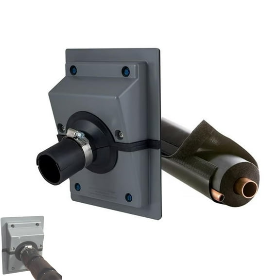HVAC Wall Penetration Line Set Cover Kit - Outdoor Copper Pipe Insulation with Rubber Flexible Cover, Self-Adhesive, Easy Install, Ideal for HVAC Systems Protection