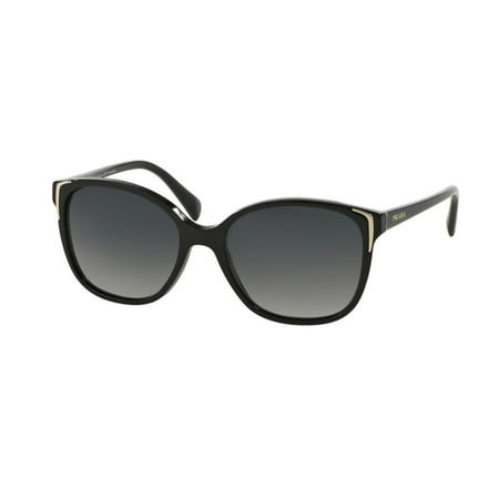 Prada Conceptual PR 01OS 1AB5W1 Black Plastic Square Grey Gradient Polarized Sunglasses