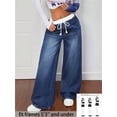 thumbnail image 3 of Pantalones vaqueros de pierna recta for mujer, elegantes, de talle alto, elásticos, holgados, estrechos, de pierna ancha, 3 of 7