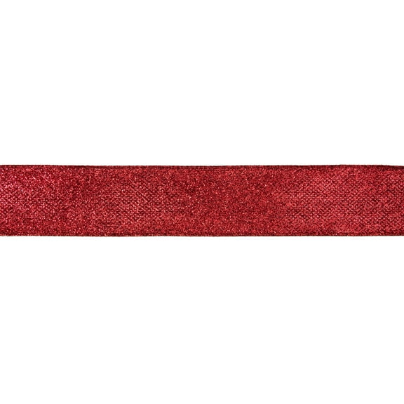 Northlight Red Glittered Christmas Wired Craft Ribbon 2.5" x 10 Yards
