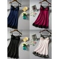 thumbnail image 6 of UP TO 15% OFF! Strap Satin Sleepwear Dress with Panty for Women Sling Lace Trim Chemise Nightgown Sexy Nightie V Neck Sleepdress Nightwear, Black, L, 6 of 7