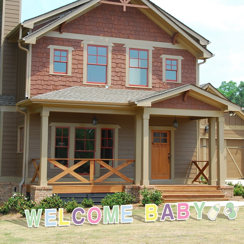 Vispronet Welcome Baby Yard Sign, 18in Yard Letters with Stakes