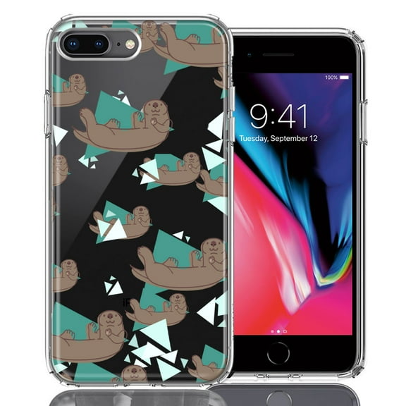 MUNDAZE For Apple iPhone 7/8 Plus Cute Otter Design Double Layer Phone Case Cover