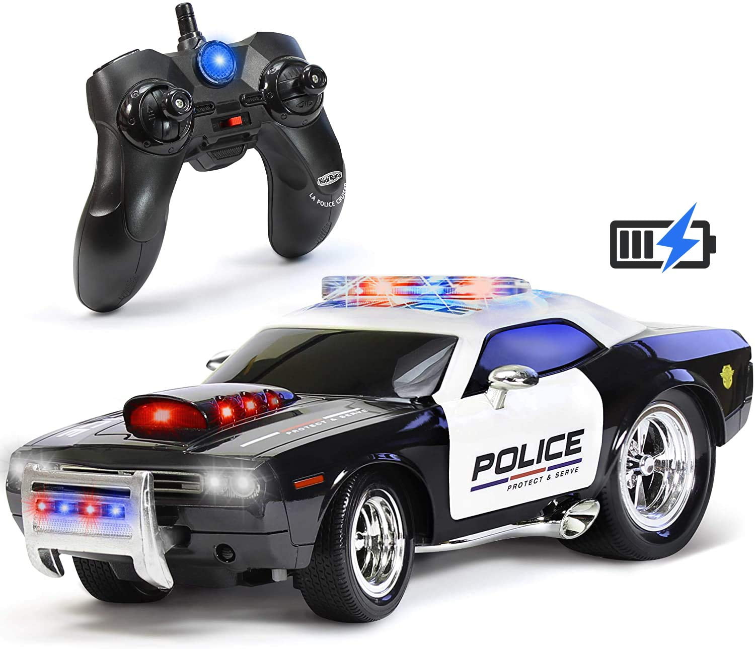 KidiRace RC Remote Control Police Car for Kids Durable, Fun and Easy to