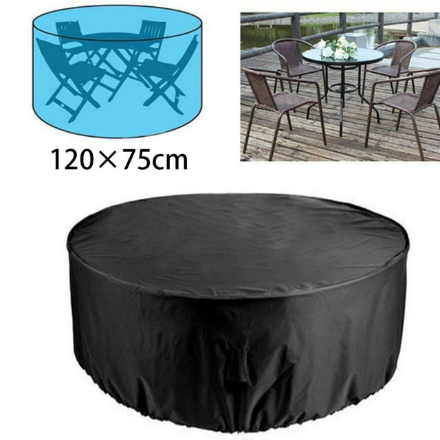Housse Imperméable pour Table Ronde Abri Protecteur de Mobilier de Patio et de Jardin Extérieur