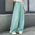 thumbnail image 3 of Mgmyaa Girl's Wide Leg Pants Kids Plus Elastic High Waist Wide Leg Pants Casual Solid Trousers with Pockets, 3 of 5