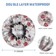 thumbnail image 3 of Shower Caps,Pioneer Flower Floral Print Pattern Waterproof Shower Cap for Women 4 Pieces,Double Reusable Hair Cover for Shower PEVA Elastic Stretch Hem, 3 of 7