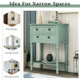 thumbnail image 5 of Entryway Table with Drawers & Shelf, SEGMART 23"x13" Small Console Table Sofa Table with Storage, Elegant Console Table Small Entry Table for Small Spaces Living Room Hallway Foyer Study, Retro Blue, 5 of 9