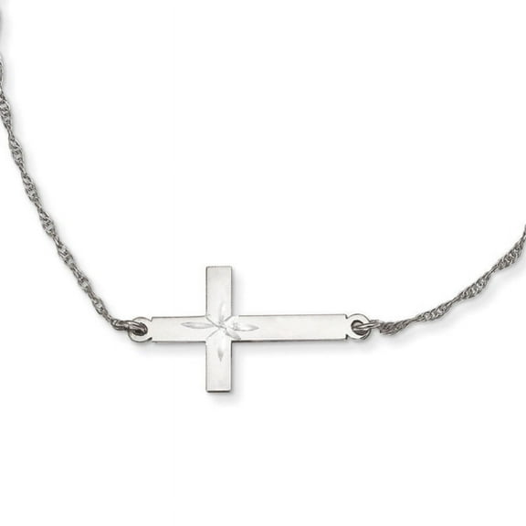 FJC Finejewelers Sterling Silver Large D/c Sideways Cross Necklace