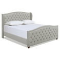 thumbnail image 3 of King Size Bed With Stylish Upholstered Headboard In , Silver Comfortable Foam Filler And Headboard, Grey, 3 of 6