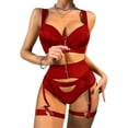 thumbnail image 1 of Conjunto de ropa de dormir con tirantes para mujer, lencería Sexy, conjunto de sujetador con tirantes anchos, picardías con ligueros, conjunto de ropa interior tipo Tanga, 1 of 5