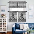 thumbnail image 2 of Nautical Kitchen Curtains Valances and Tiers Set of 3 Vintage Black Anchor Rudder Stars Grey Wood Grain Tier Curtains and Valance with Rod Pocket for Small Windows, 27.5"x24", 2 of 9