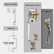 thumbnail image 5 of Juego Cerradura Puerta Manija De Puerta De Servicio PLATA, 5 of 5