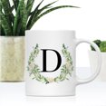 thumbnail image 2 of Koyal Wholesale Ceramic Coffee Mug, Garden Green Monogram Initial Letter D, 2 of 5