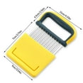 thumbnail image 4 of Potato Chopper Fruit Wavy Slicer with Handle Onion Reusable Frying Cheese Crinkle Chopping Kitchen Hand Tool Bakery Cookware Chef Gadgets Yellow, 4 of 6
