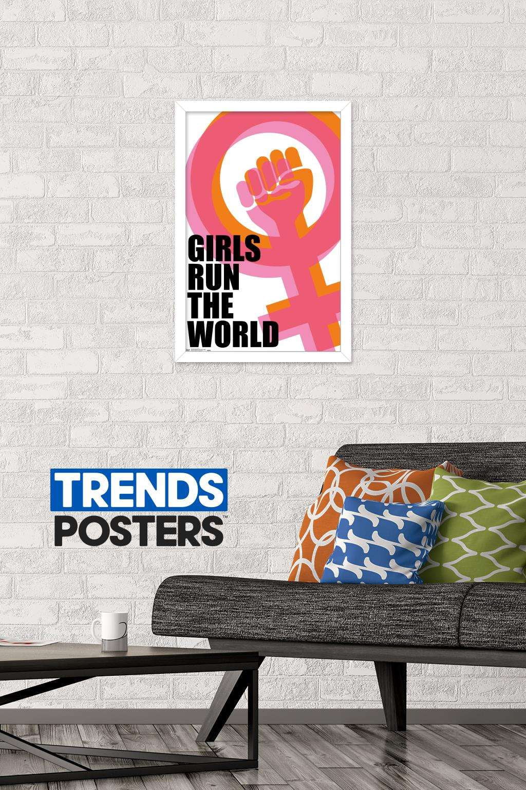 Girls Run The World! Wall Poster, 14.725" x 22.375", Framed