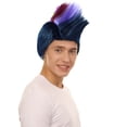 thumbnail image 6 of HPO Adult Men's Multicolor Mohawk Cosplay Wig | Wefted Cap Design | Synthetic Fiber, 6 of 10