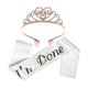 thumbnail image 3 of 1 juego de banda y corona de graduación para suministros de fiesta de graduación, tiara de satén con brillantes diamantes de imitación para celebración de graduación., 3 of 6