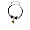 thumbnail image 2 of Delight Jewelry Goldtone Capital Letter - M - Pebble Disc - Niece Celtic Knot Leather Bead Bracelet, 7"+2" Extender, 2 of 4