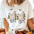 thumbnail image 2 of Retro Halloween Horse Ghosts T-Shirt, Cute Western Tee with Spooky Vibes, 2 of 5