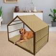 thumbnail image 2 of Renaissance Pet House, Baroque Damask Medieval Rococo with Royal and Ornamental Curves, Outdoor & Indoor Portable Dog Kennel with Pillow and Cover, 5 Sizes, Earth Yellow Orange Grey, by Ambesonne, 2 of 4