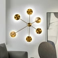 thumbnail image 3 of Modern Brass 6 Arm Sputnik Light Wall Sconce Fixture Golden Wall Lamps Decor NEW, 3 of 10