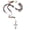 Multicolor, variant on Silver Tone Praying Hands Jesus Cross 39" Clear Glass Beads Rosary Necklace