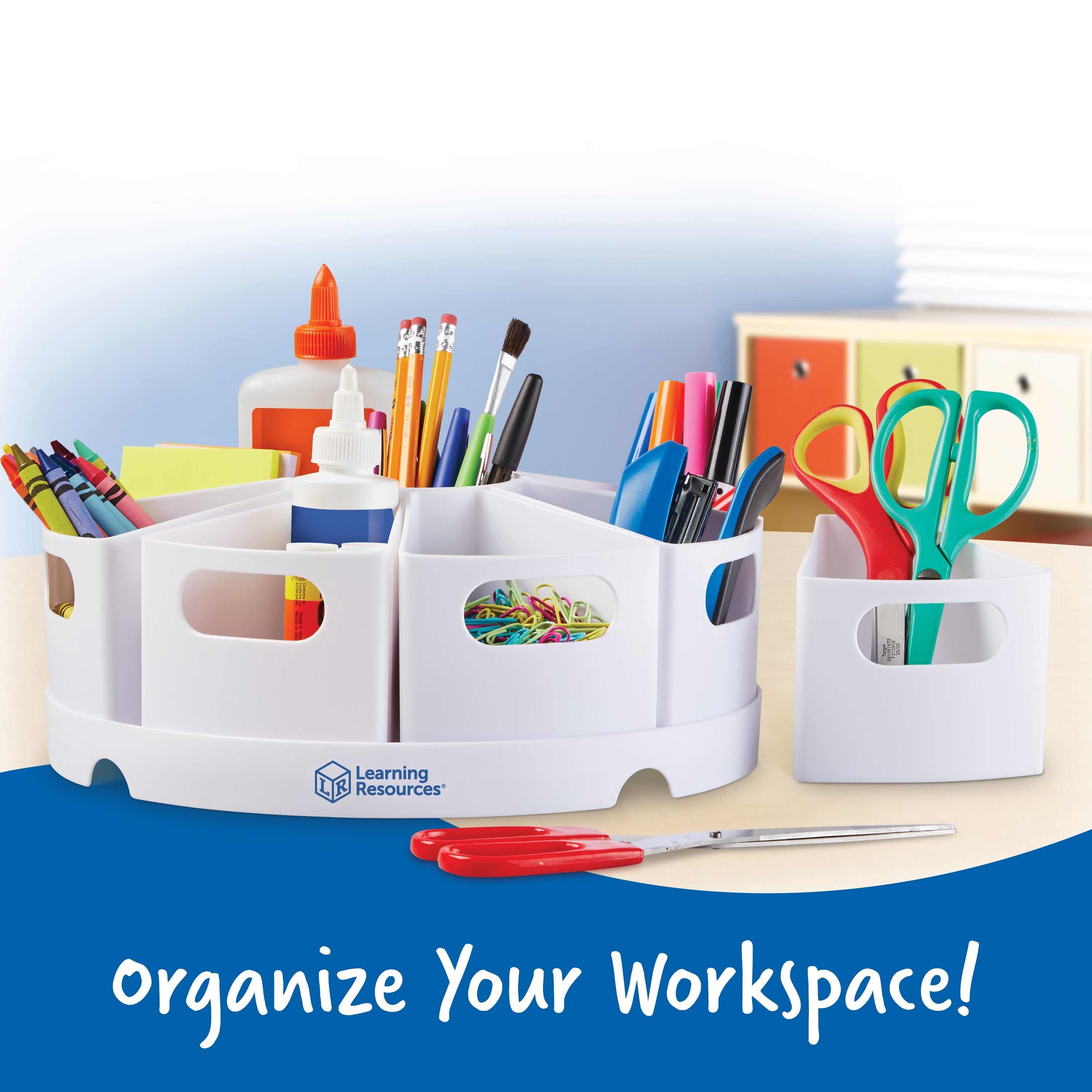Learning Resources Create-a-Space Storage Center - White, 10 Piece Set Perfect for Home and Classroom Organization