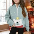 thumbnail image 2 of Lorytime Sweatshirts for Girls Warm Boys Christmas Star Thumb Hole Shirt Mock Neck Long Sleeve Half Zip Tops Pullover, 2 of 5