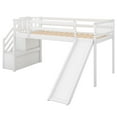 thumbnail image 5 of Euroco Wood Twin Loft Bed with Slide and Shelf for Child, White, 5 of 11