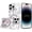 G, variant on For iPhone 14 PRO MAX 6.7" Resin Epoxy Design Diamond Metal Edged Hybrid Case - K