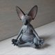 thumbnail image 2 of Cat Figurine Sphynx Meditation Statue Yoga Animal Cat Meditate Art Sculpture Micro Decoration Garden Home Office Ornament, 2 of 5