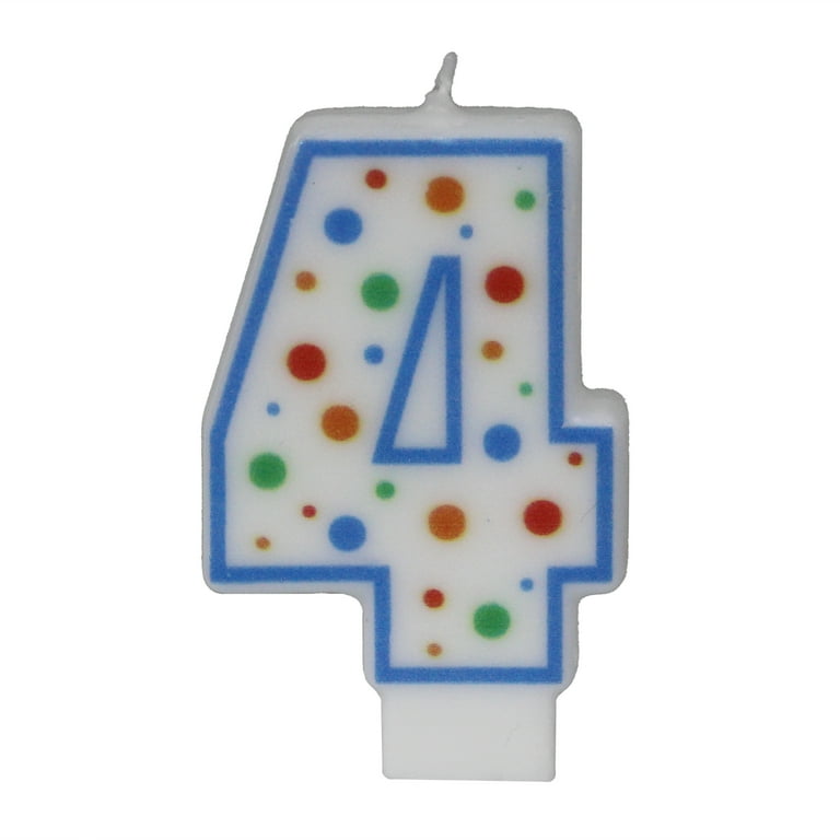 Way to Celebrate Assorted Colors Birthday Candle Number 4