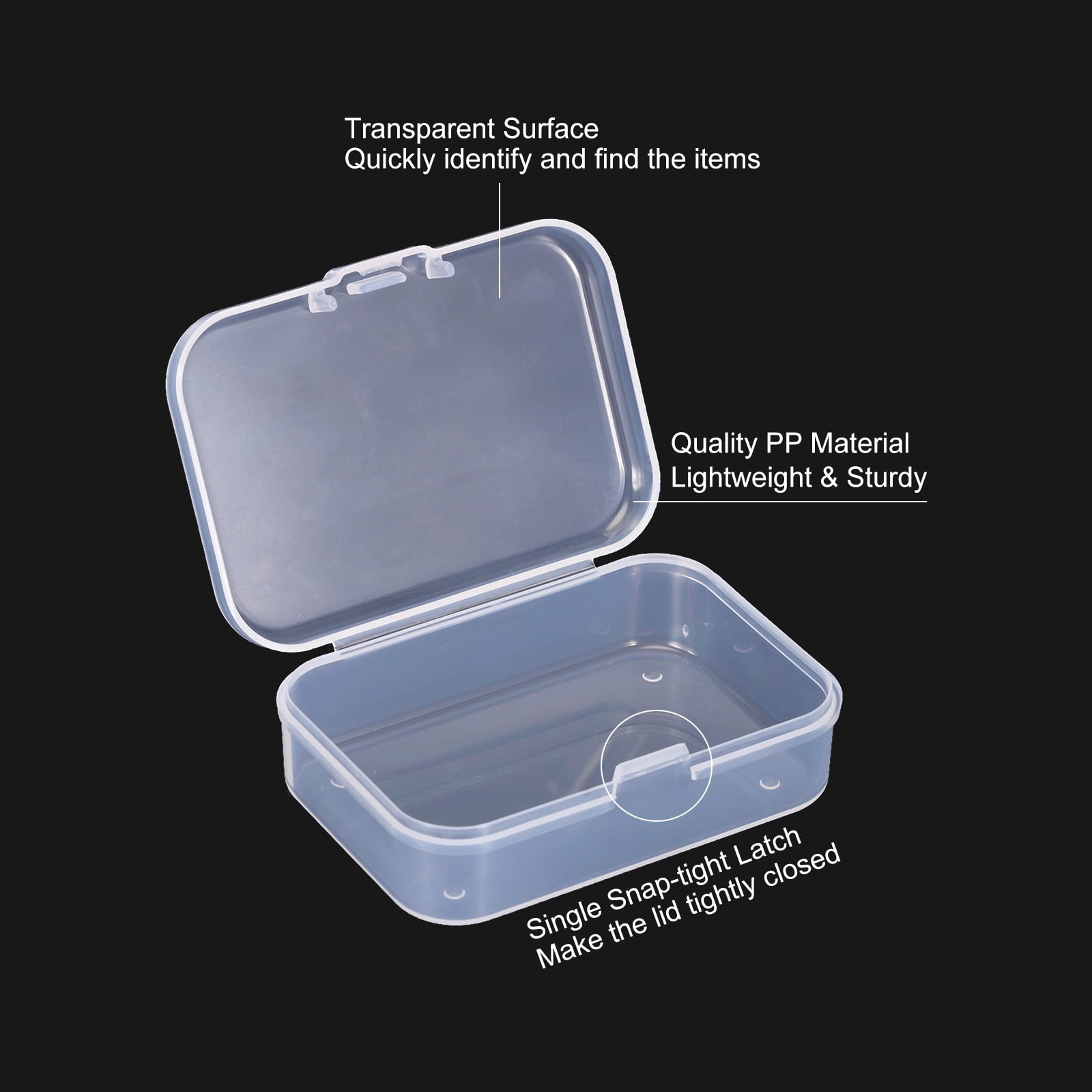 Unique Bargains Storage Box with Hinged Lid Stackable Organizer 2.6x1.8x1