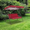 thumbnail image 4 of Kit de cubierta de dosel para silla columpio de jardín, accesorios a prueba de sol, fácil de instalar para césped Rojo, 4 of 4