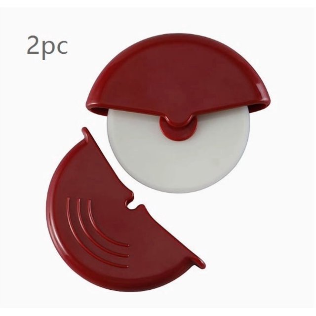 Cortador de Pizza cubierto con cubierta protectora, cortador de Pizza redondo de acero inoxidable, herramienta for hornear