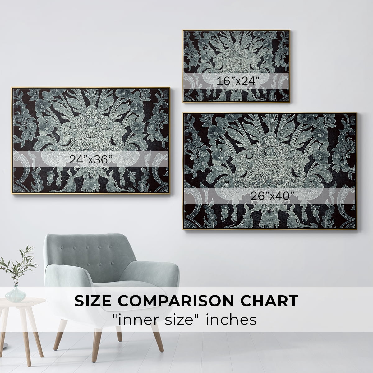 Vintage Abstract Print-XXVI Framed in Gold Wood Gallery Wrapped Canvas 17 in. x 25 in.