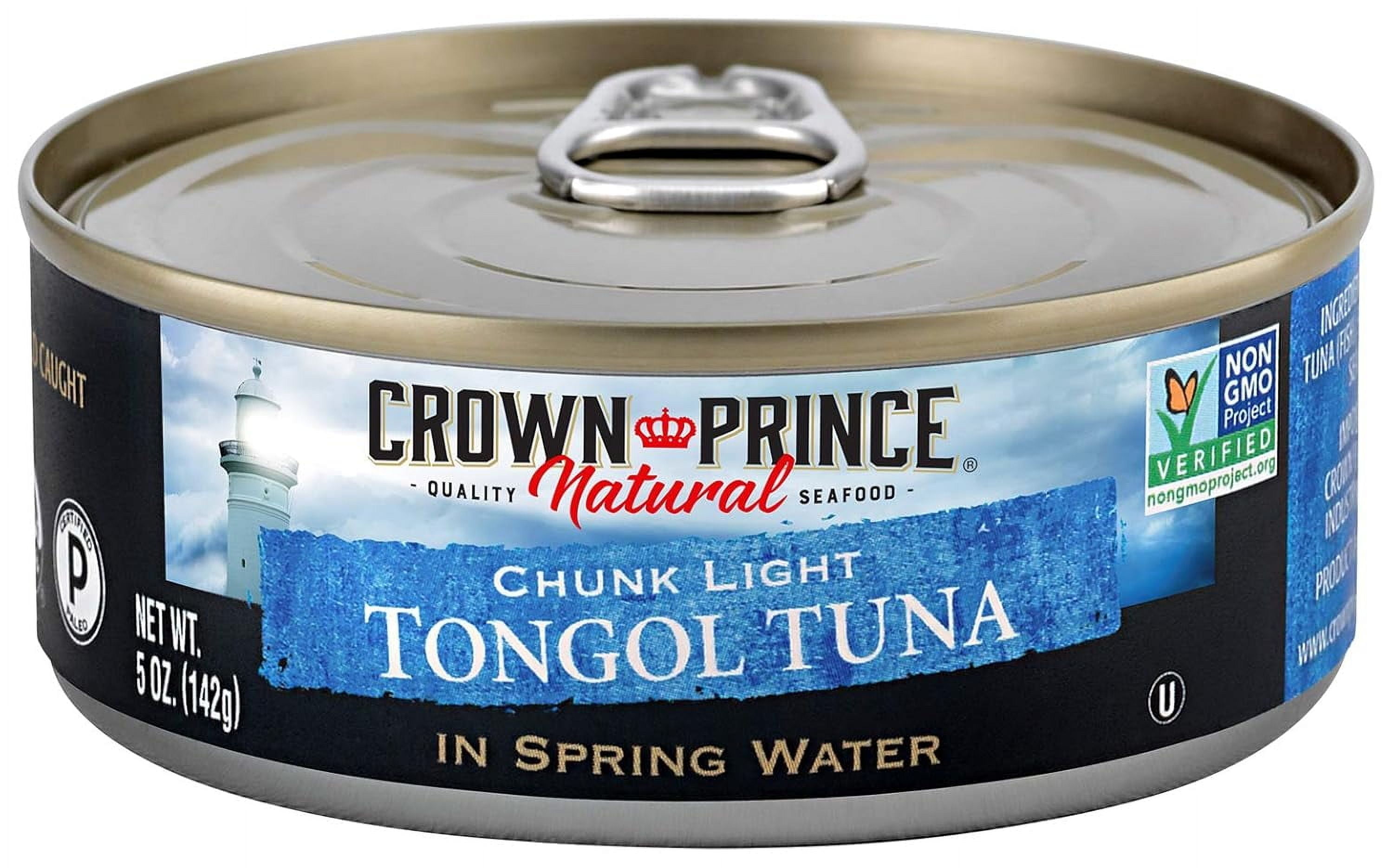 (3 pack) Crown Prince Natural Chunk Light Tongol Tuna in Spring Water, 5 oz Can