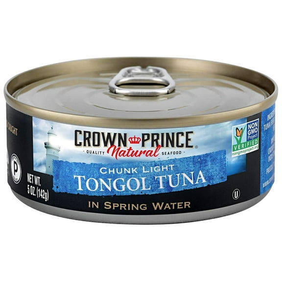 Crown Prince Natural Chunk Light Tongol Tuna in Spring Water, 5 oz Can