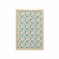 thumbnail image 1 of Spring Wall Art with Frame, Pattern with Folk Flowers, Printed Fabric Poster for Bathroom Living Room, 23" x 35", Teal Vermilion, by Ambesonne, 1 of 2