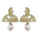 thumbnail image 1 of Pendientes Retro Estilo Chino Plata 925 Luz De Lujo Antiguo En Forma De Abanico Con Perla, 1 of 10