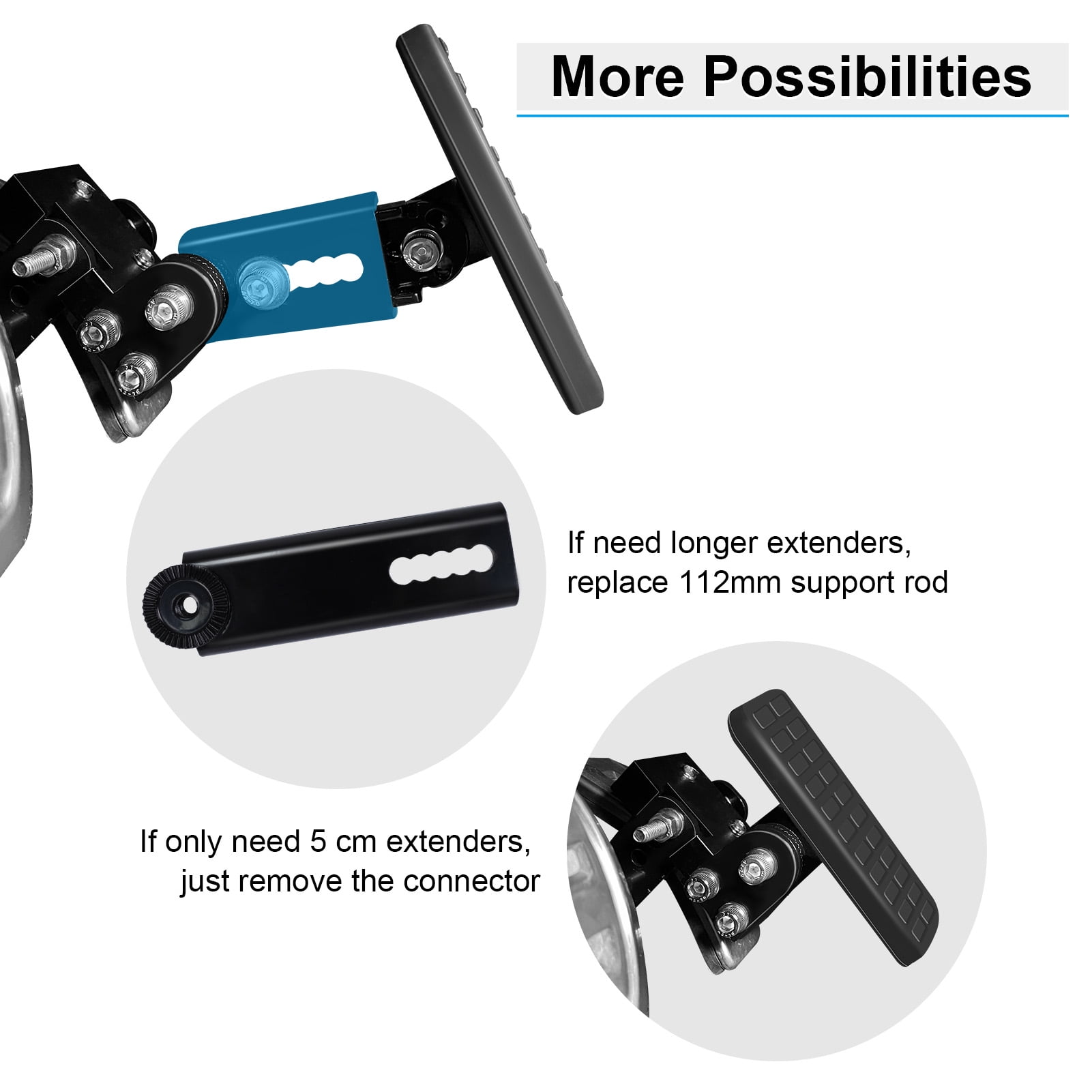 DriFeez Gas and Brake Pedal Extenders for Short Drivers People Driving Cars Adjustable Length and Angle, Black