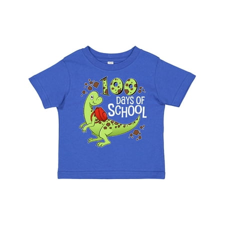 

Inktastic 100 Days of School Cute Green Dinosaur Gift Toddler Boy or Toddler Girl T-Shirt