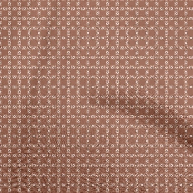 oneOone Polyester Spandex Dark Rose Brown Fabric Geometric Sewing Material Print Fabric By The Yard 56 Inch Wide